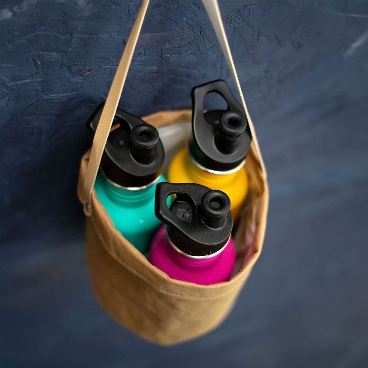 Eco-Chic Brown Washable Kraft Storage Bag with Vegan Leather Strap – Multipurpose Organiser