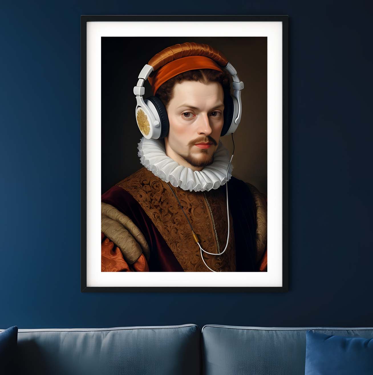 a portrait of a man wearing headphones