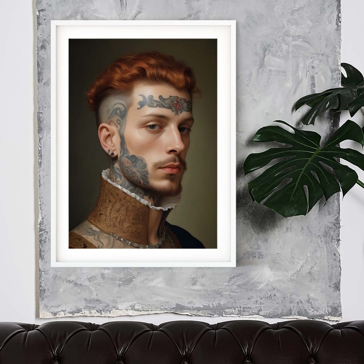 Antique Oil Painting Renaissance Man tattoo prints quirky wall art