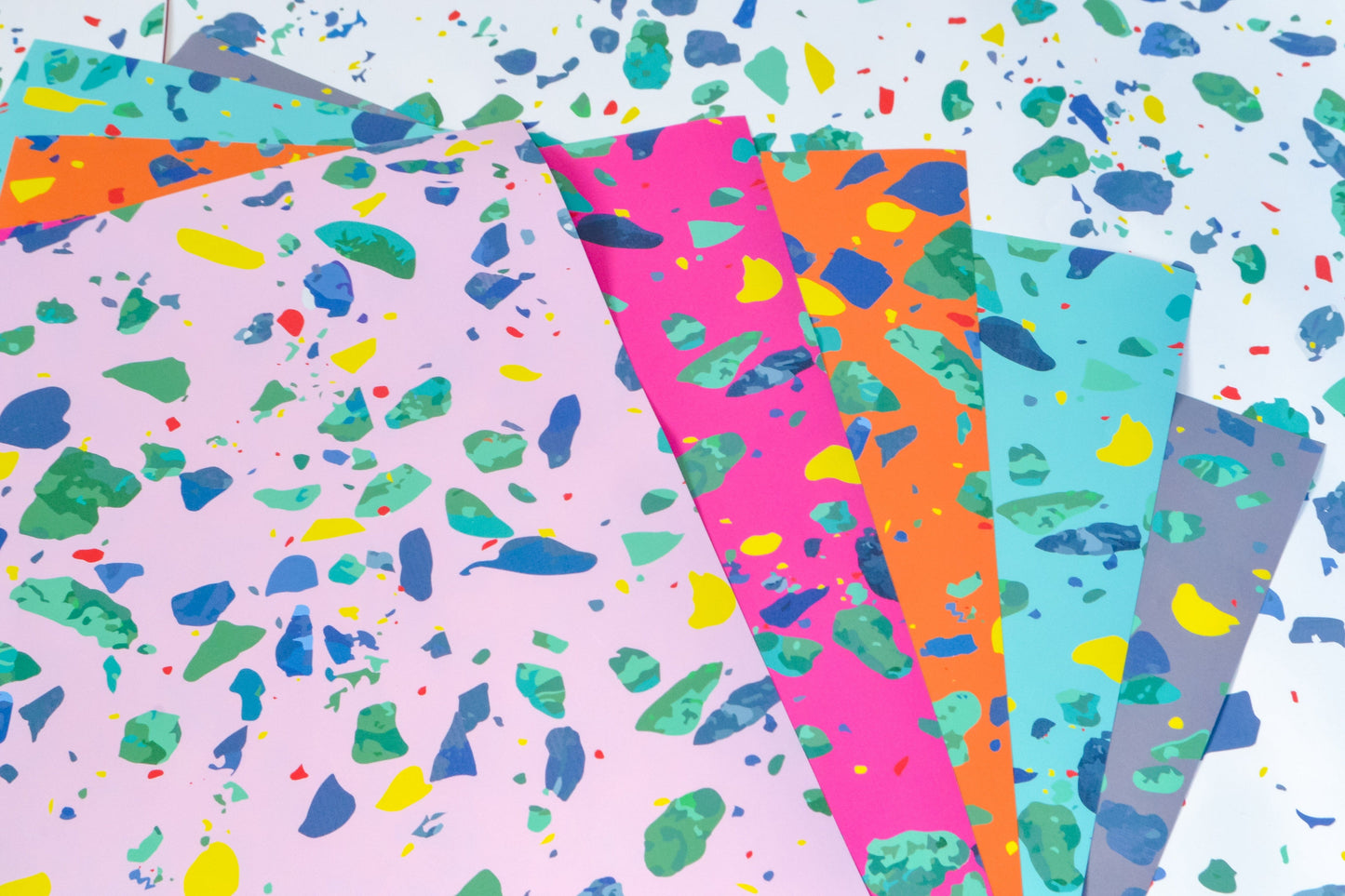 Terrazzo Pale Pink Wrapping Paper gift tag Set, luxury gift wrap Wrapping paper