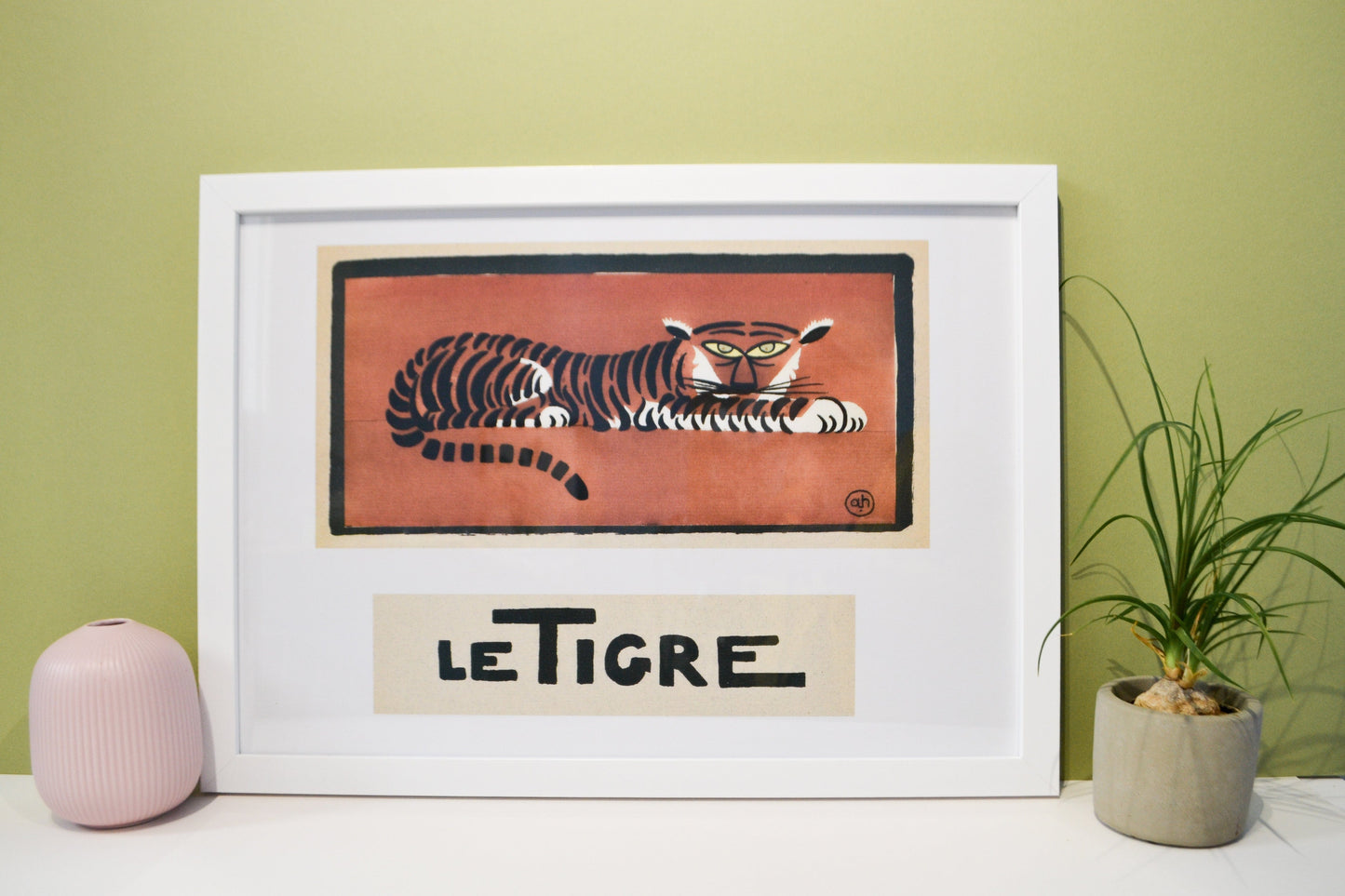 Children's Le Tigre Tiger Illustration, Safari Nursery Print, Vintage French Poster Print french animal prints