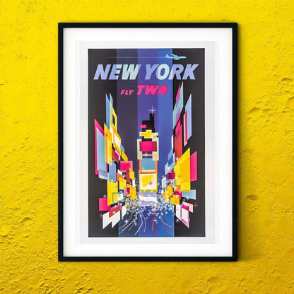 TWA New York Travel Print, Vintage airline posters