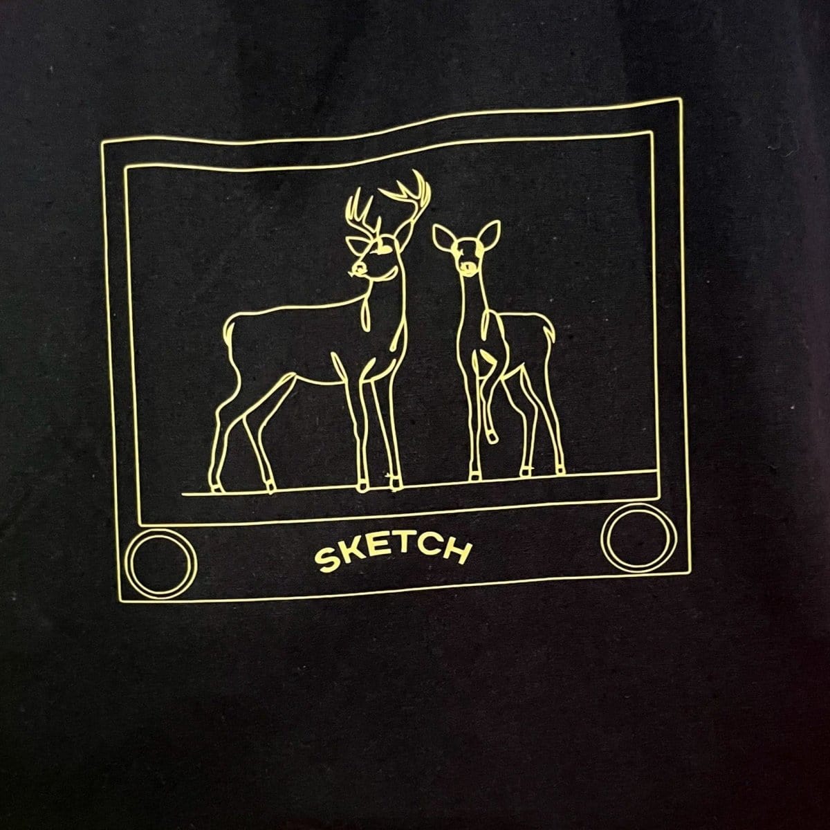 Stag t shirt Etch & Sketch toy Farm Shirt, line art Stag shirt