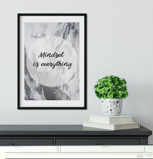 Mindset is everything inspirational quote print Quote Prints
