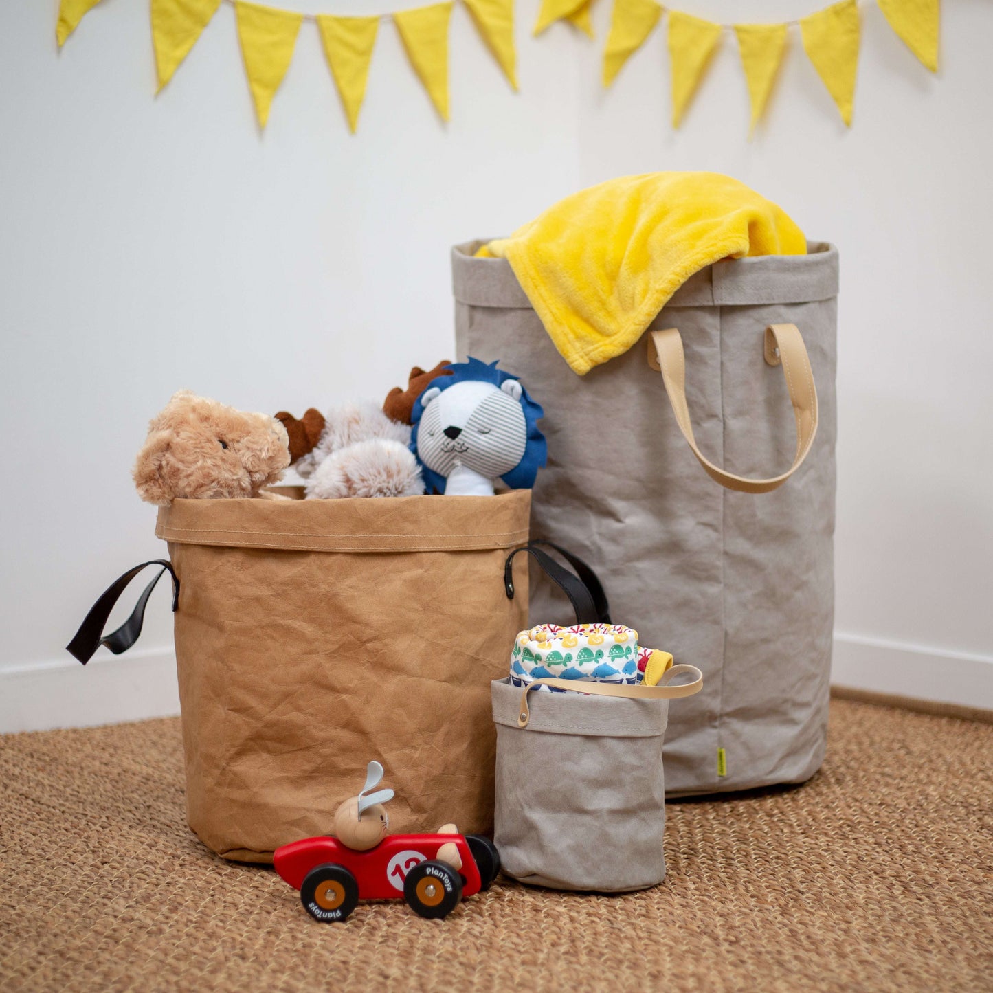 Large grey paper storage bag bag