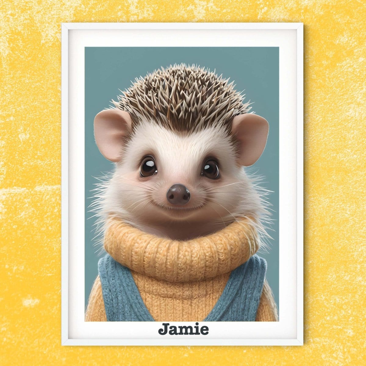 Baby Hedgehog print, animal personalised nursery prints