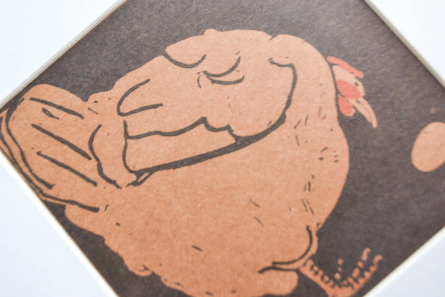 Chicken print, Square Framed Vintage Childrens Farmyard Animal print