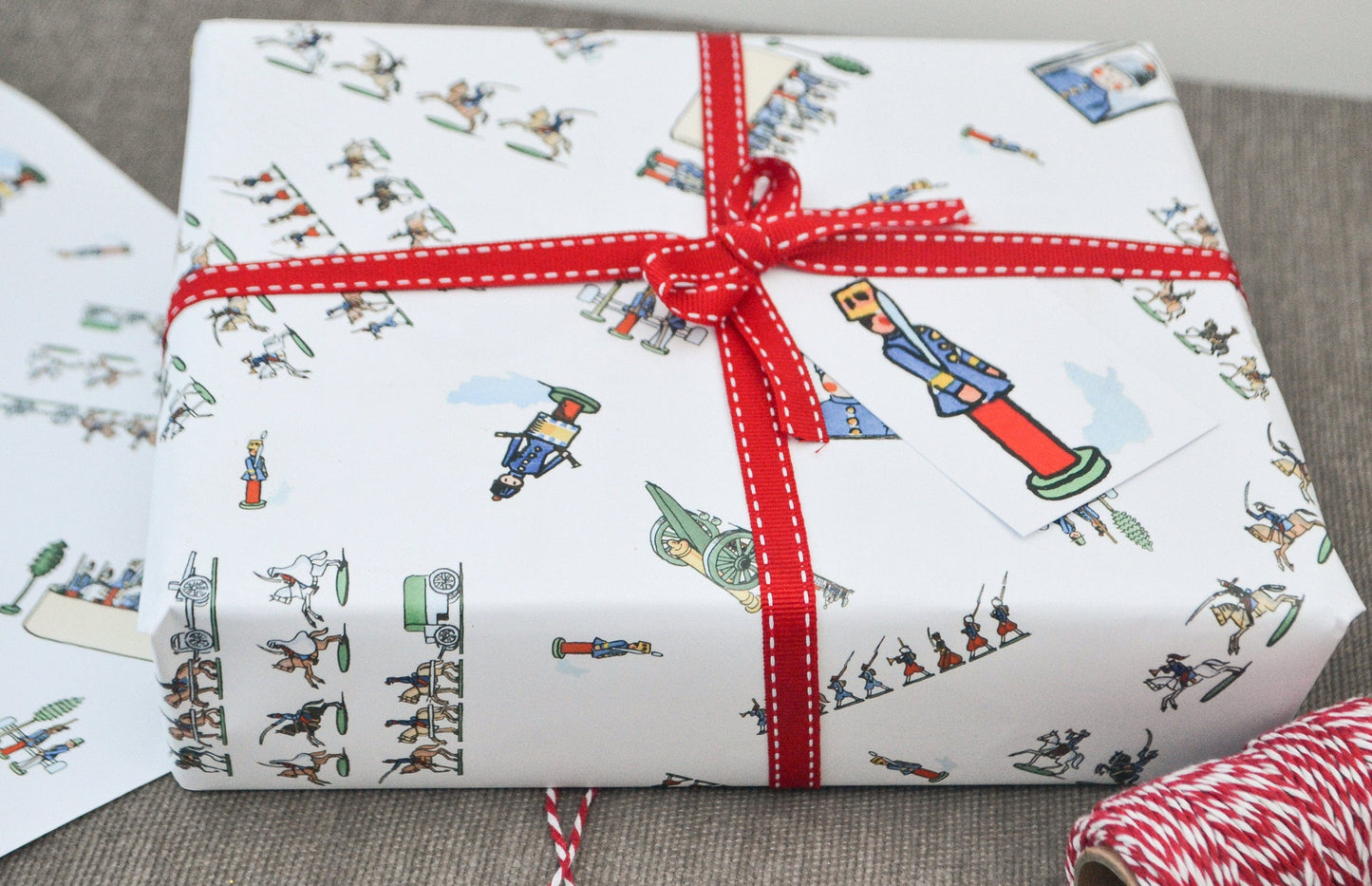 Toy Soldier Greetings Card - Vintage Print Boys Christmas, New Baby or Birthday Card, matching wrapping paper set available