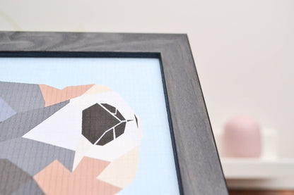 Geometric Jack Russell Terrier Print - Square Framed Modern Dog Wall Art Print, Puppy gift print