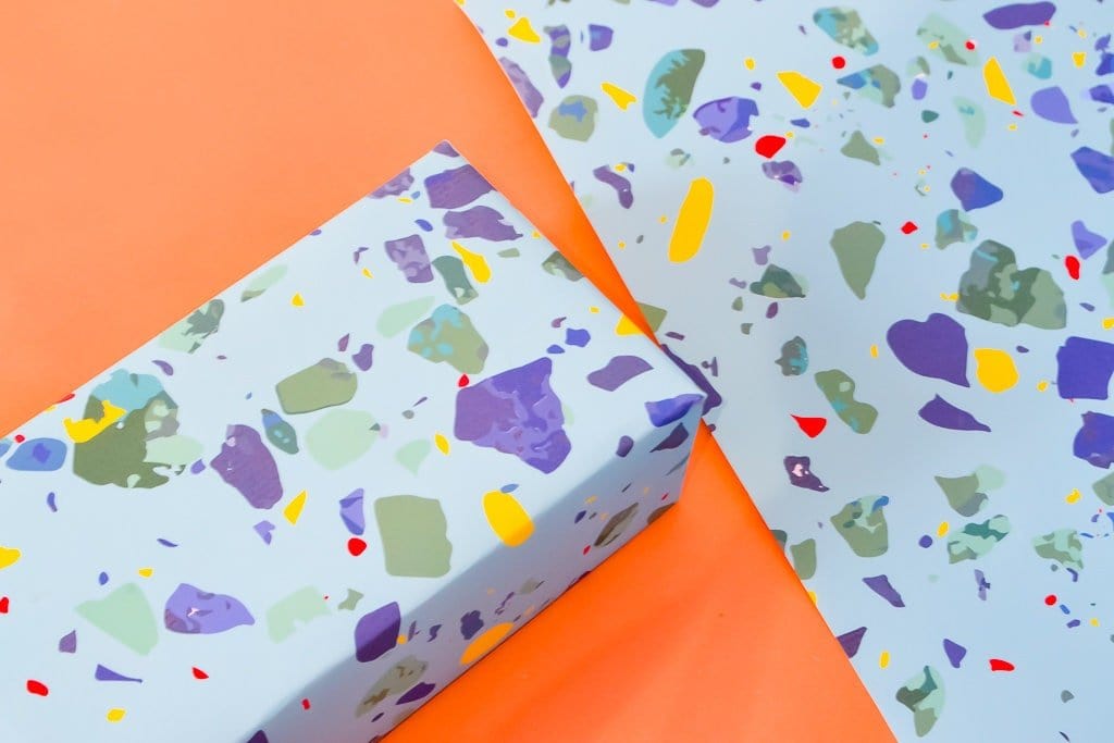 Happy Birthday Handsome Blue Terrazzo Birthday Card, husband card or boyfriend card, birthday for him