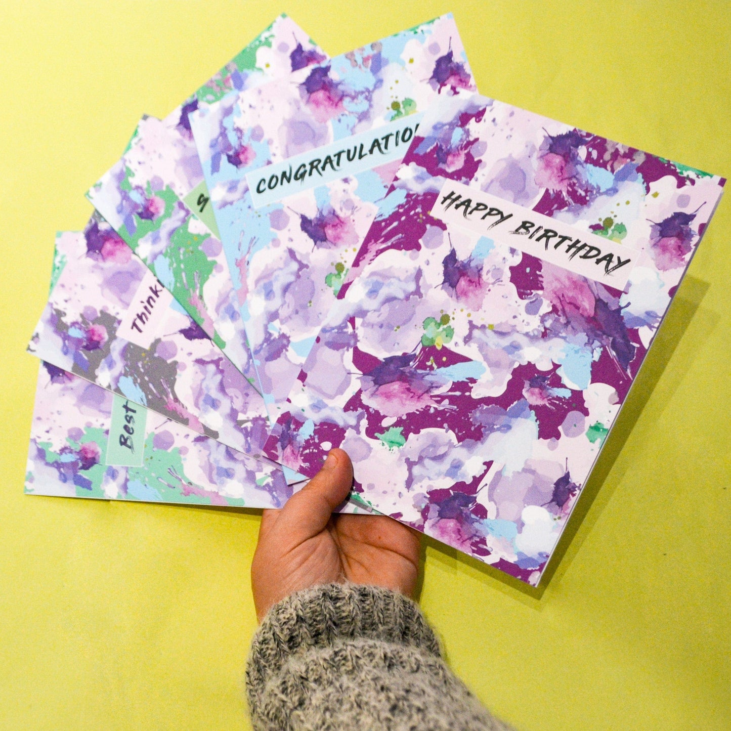 Thinking of you card Watercolour Splash Sympathy Card