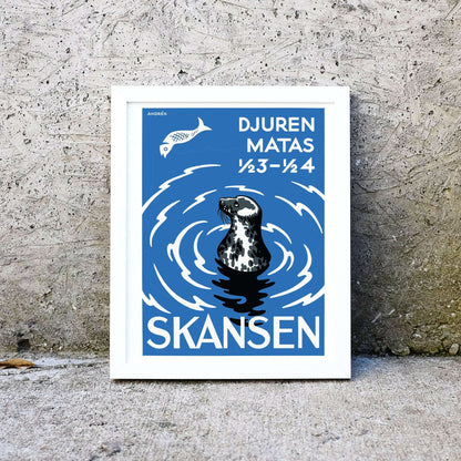 Antique Advertising Poster, Skansen print vintage zoo posters Vintage Advertising Prints
