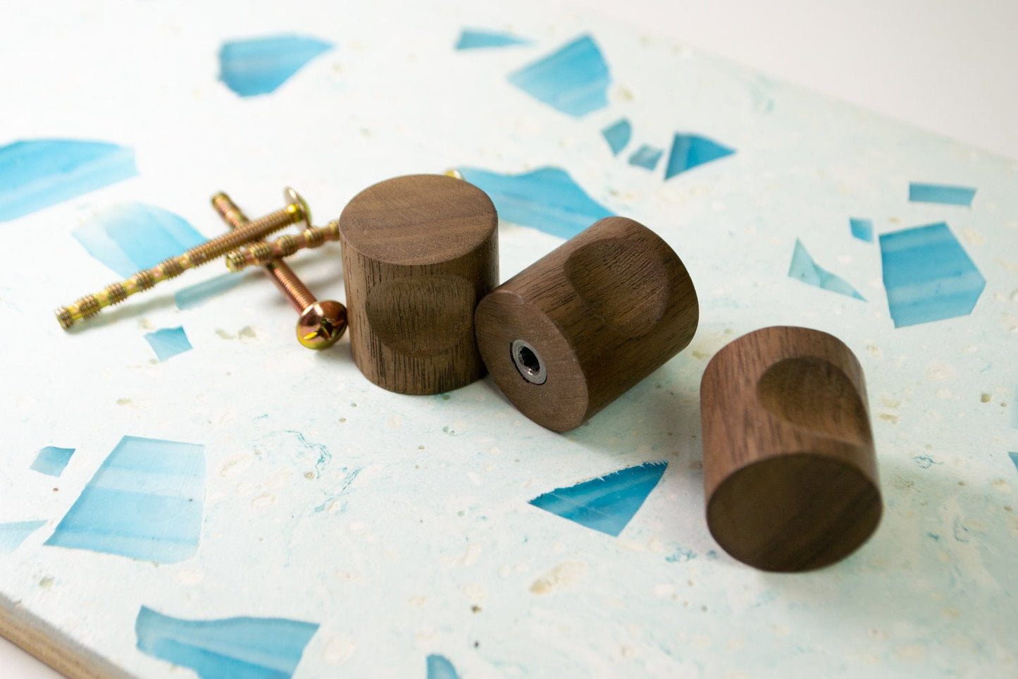 Walnut Knobs, Small wooden drawer knobs, Walnut cabinet handles