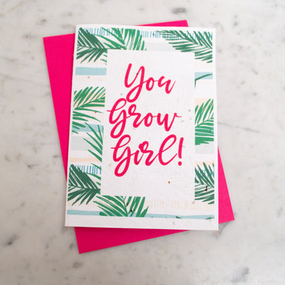 Typography plantable seed card, blank card