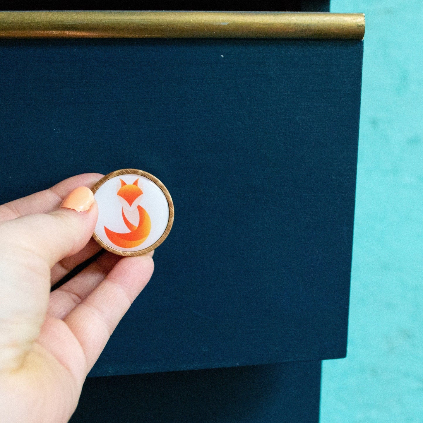 Set of 6 animal drawer Knobs, geometric nursery knob wood handles