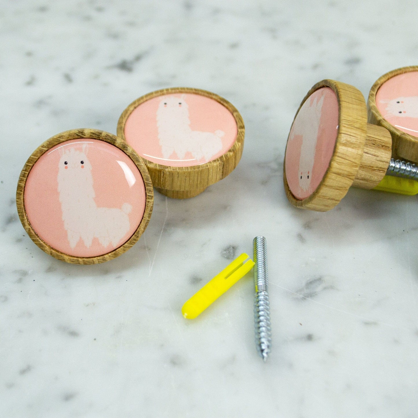 Pink llama animal wall hook, quirky coat hooks, colourful wall hangers