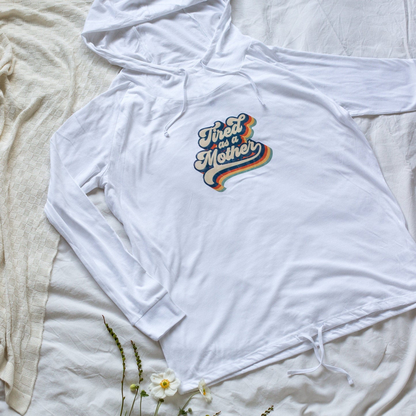 Tired as a mother Lightweight Mummy Hoodie, tired mum hooded t shirt