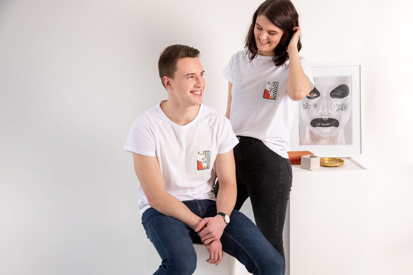 King & Queen hearts t shirt, Playing cards couple His and hers shirts