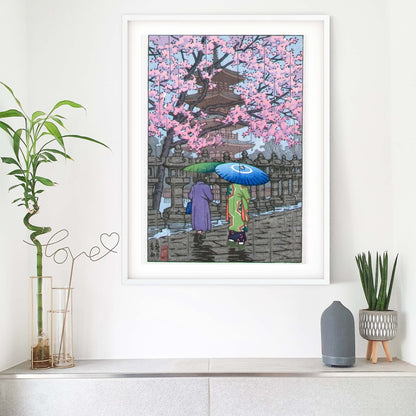 Japanese Ueno Park Art Print, Hasui Japanese Poster, Ukiyo e Print Japanese Art Print