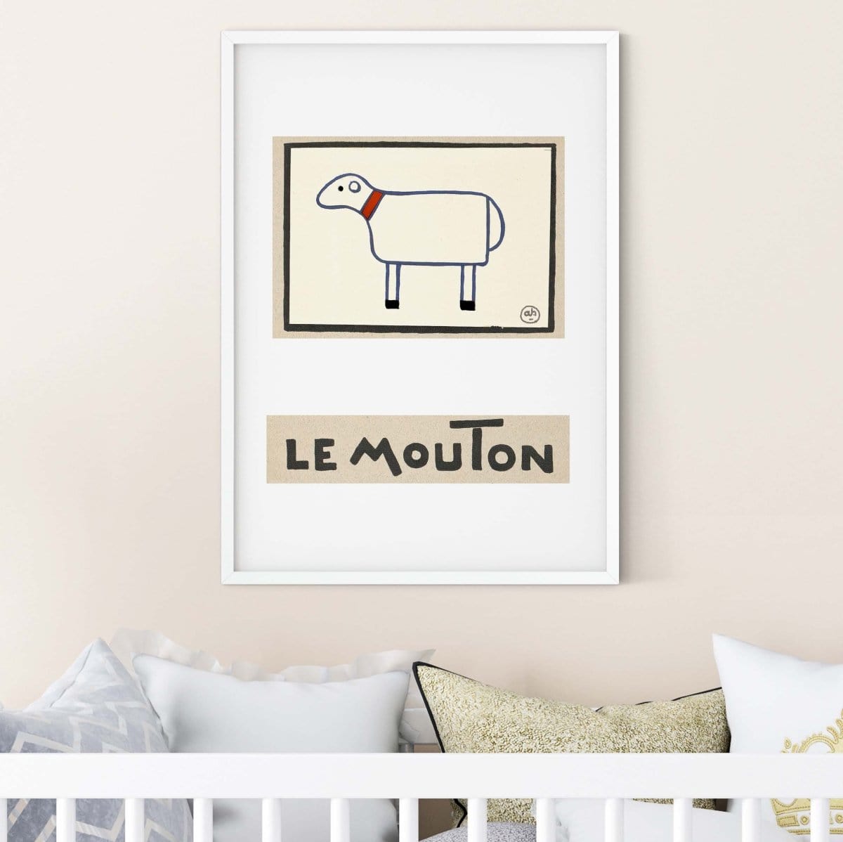 French Childrens Sheep Le Mouton nursery print