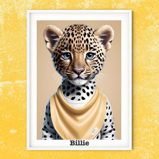 Jaguar print, personalised safari animals nursery décor