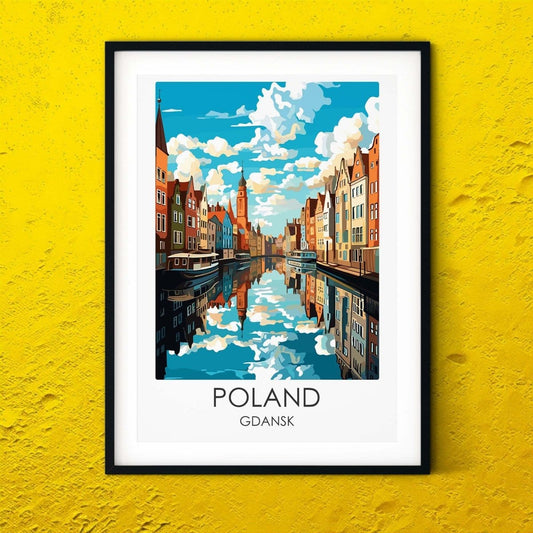 Poland Gdansk modern travel print graphic travel poster