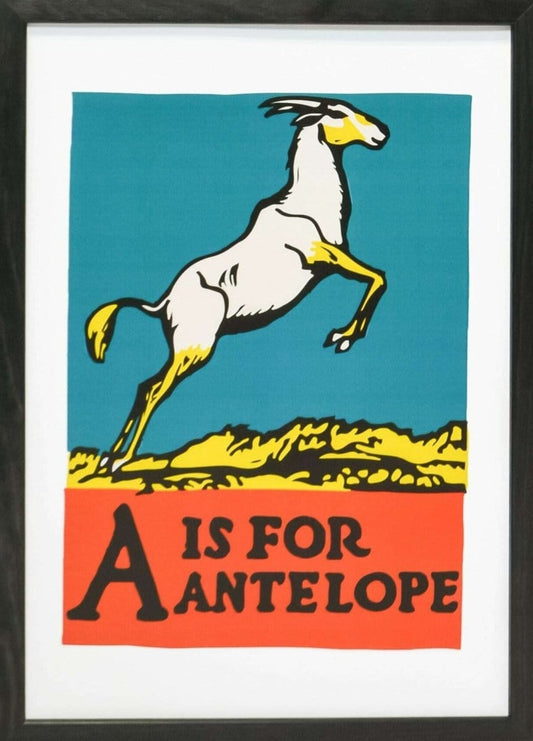 A is for antelope alphabet print