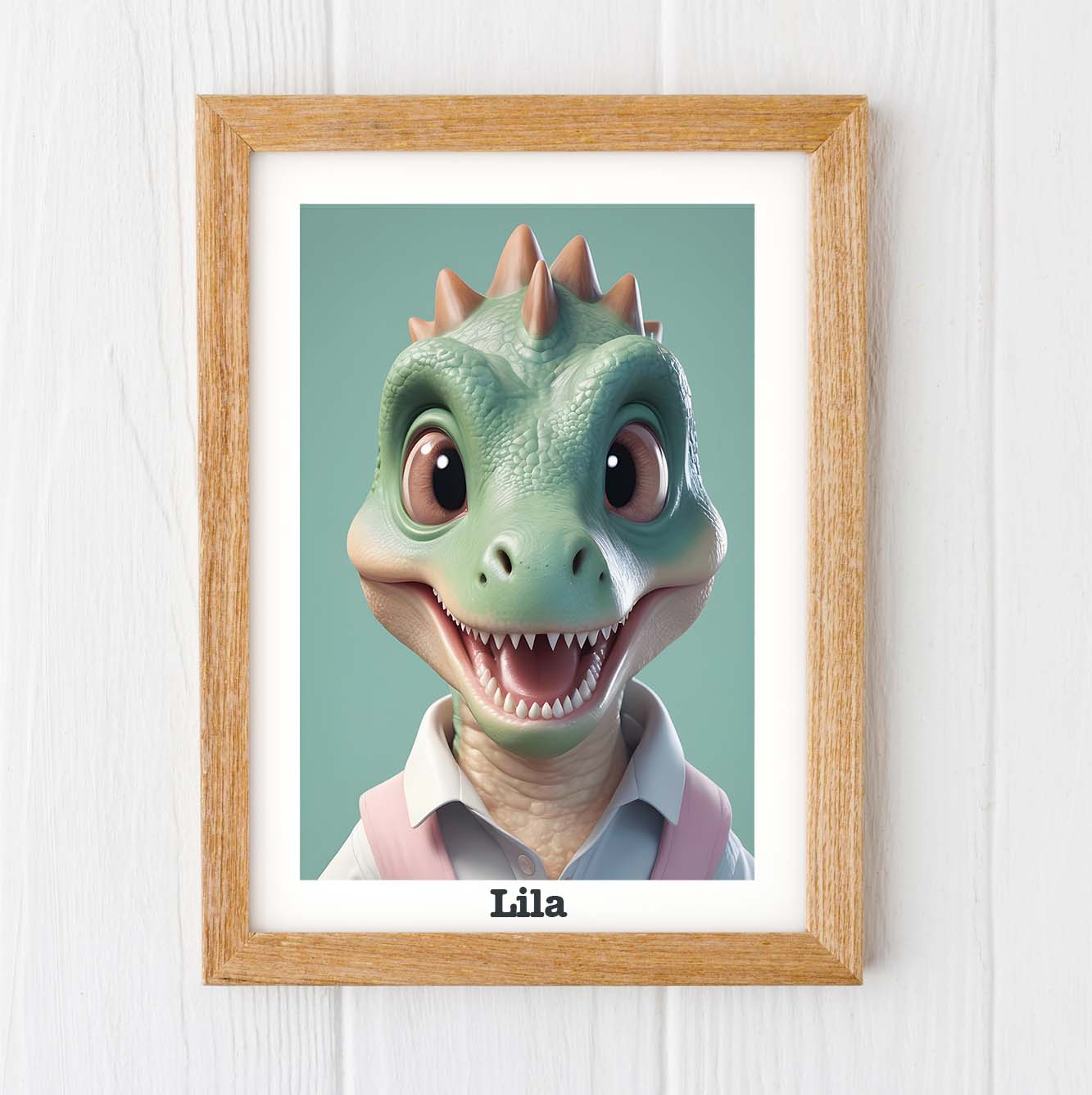 Baby Dinosaur print, personalised name gifts nursery prints