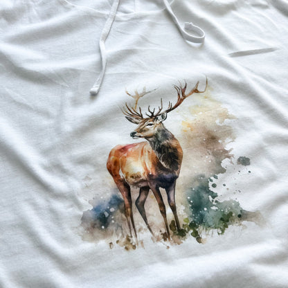 Stag t shirts, deer stag long sleeve hooded t shirt