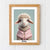 Baby sheep print, sheep in gilet personalised name nursery prints