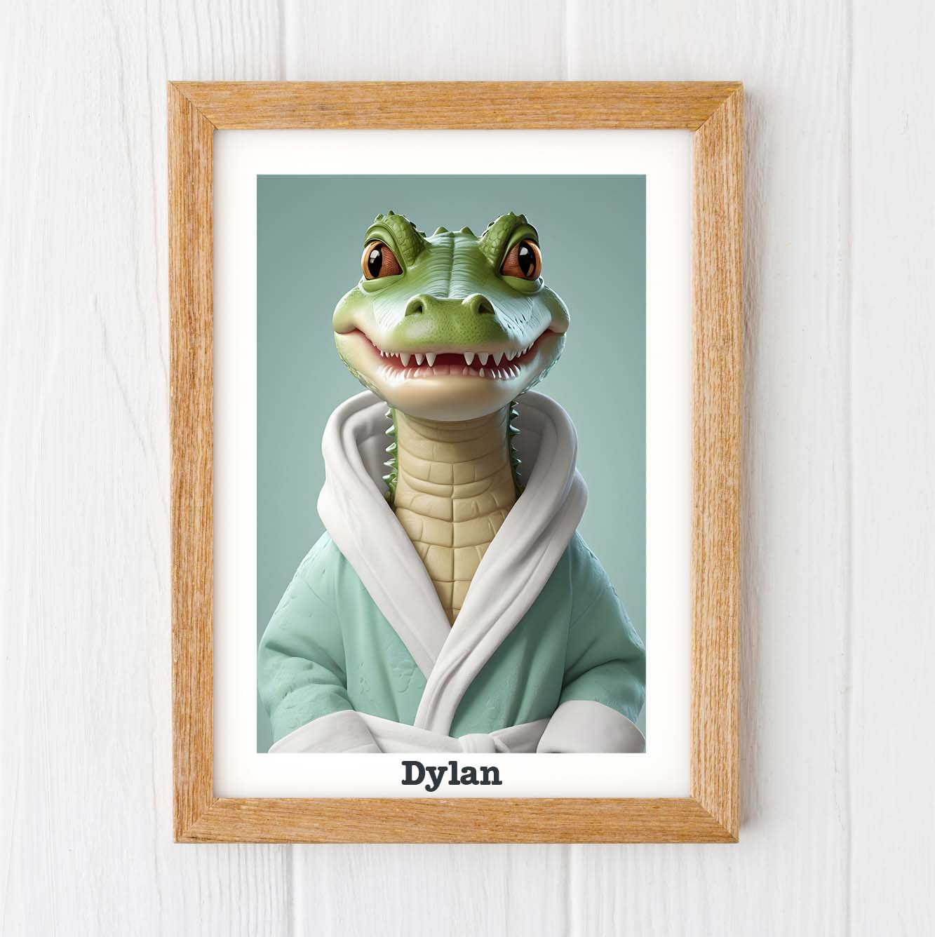 Crocodile print children's personalised name nursery prints