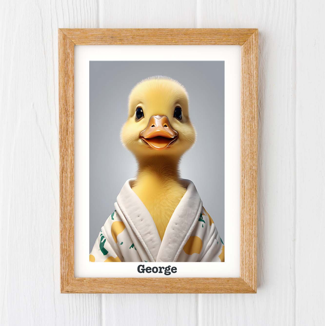 Duck print, yellow duckling personalised nursery prints for toddler room