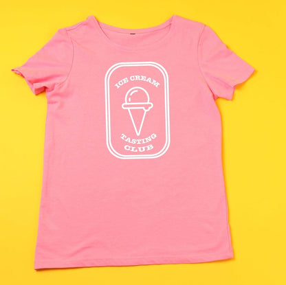 Kids t shirt with Ice Cream Tasting Club logo Ice cream t shirt