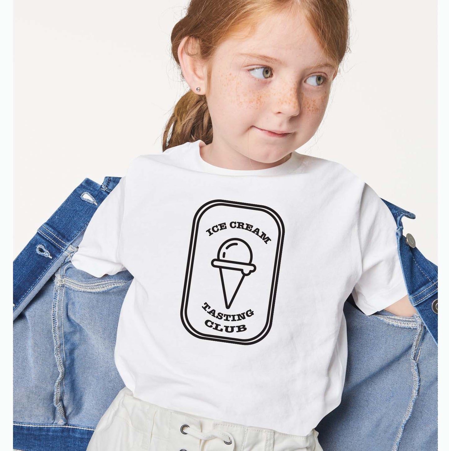 Kids t shirt with Ice Cream Tasting Club logo Ice cream t shirt