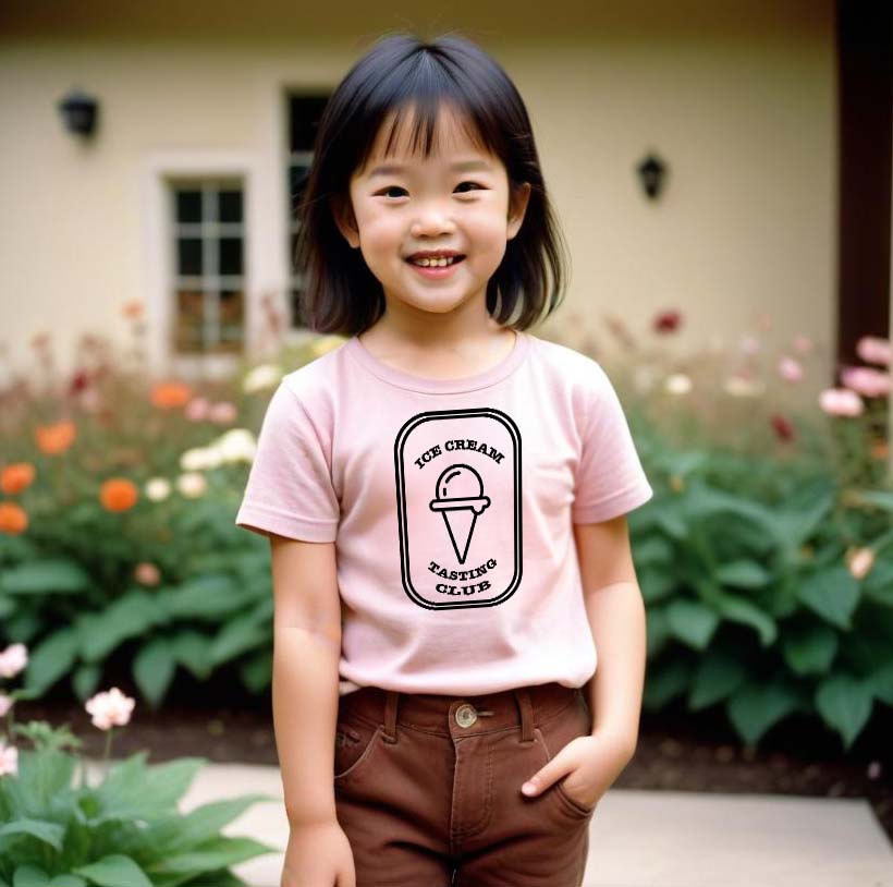 Kids t shirt with Ice Cream Tasting Club logo Ice cream t shirt