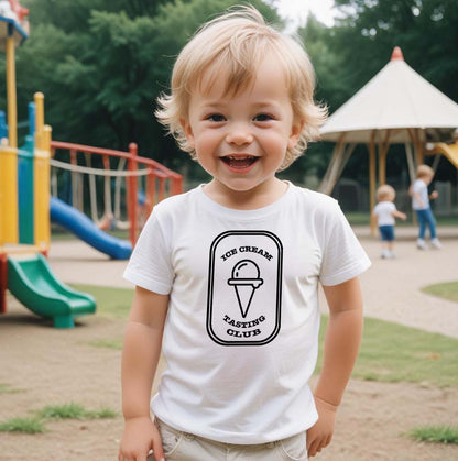 Kids t shirt with Ice Cream Tasting Club logo Ice cream t shirt