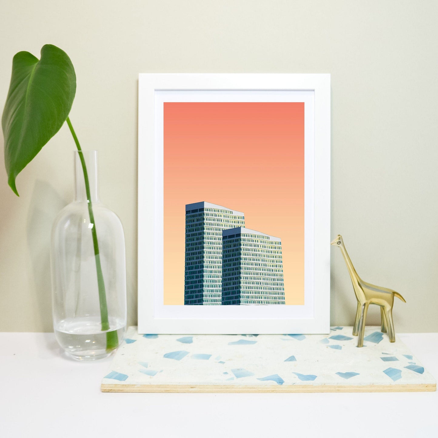 Bright Architecture framed print, city photography abstract art