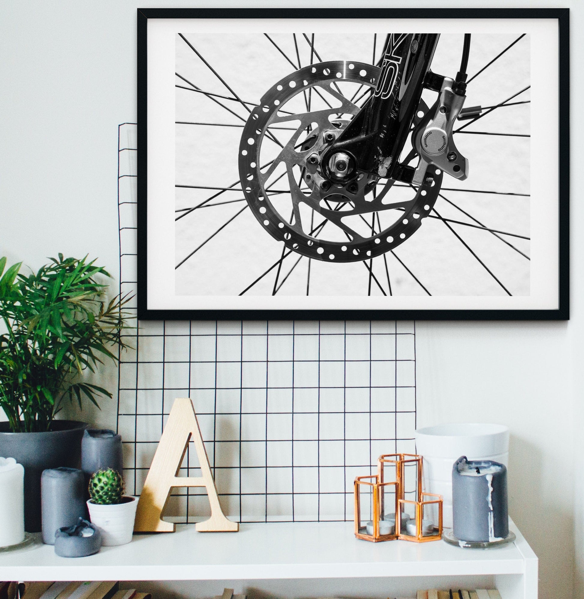 Digital Download, Black and White Bicycle spokes photography printable