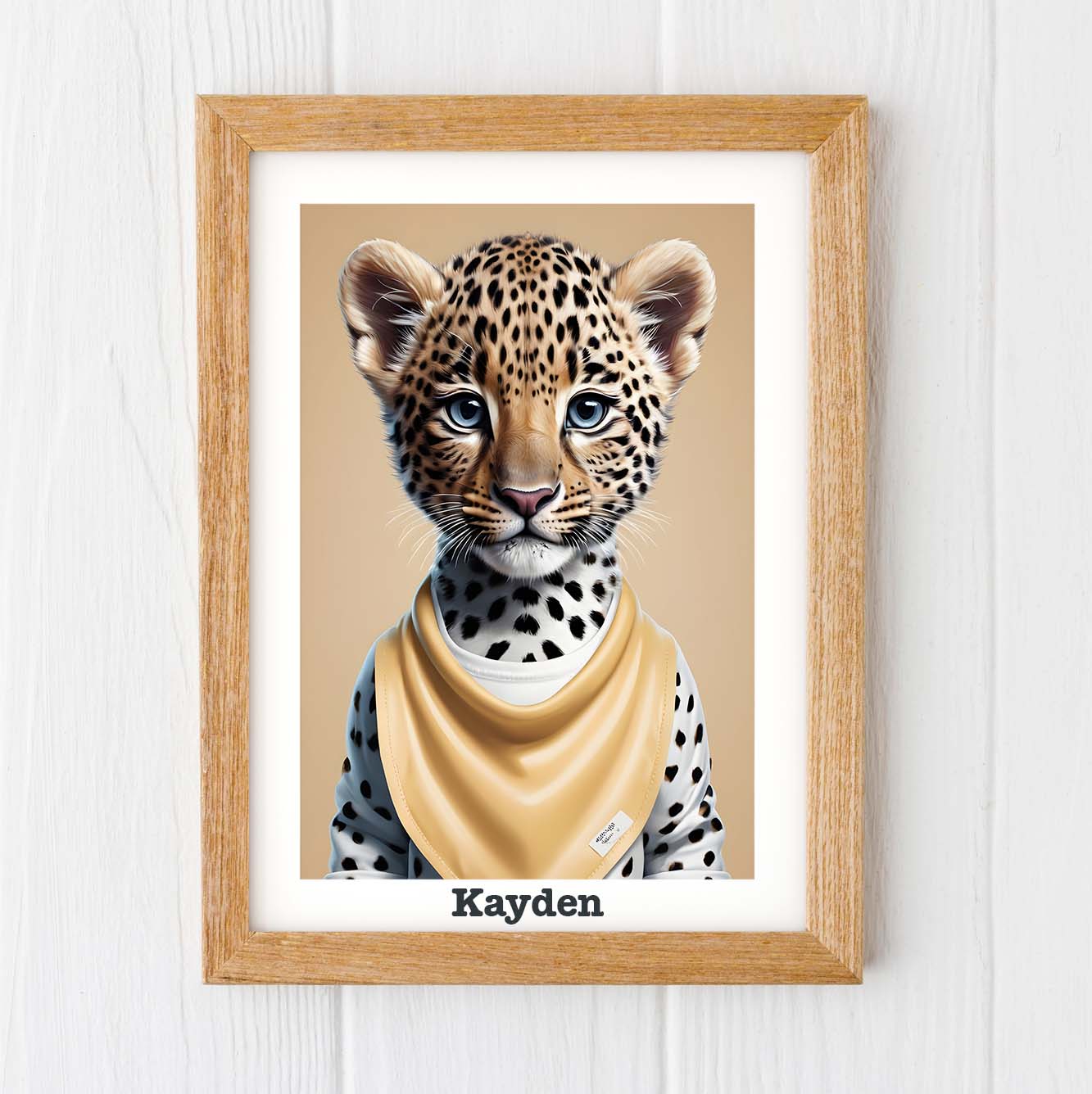 Jaguar print, personalised safari animals nursery décor