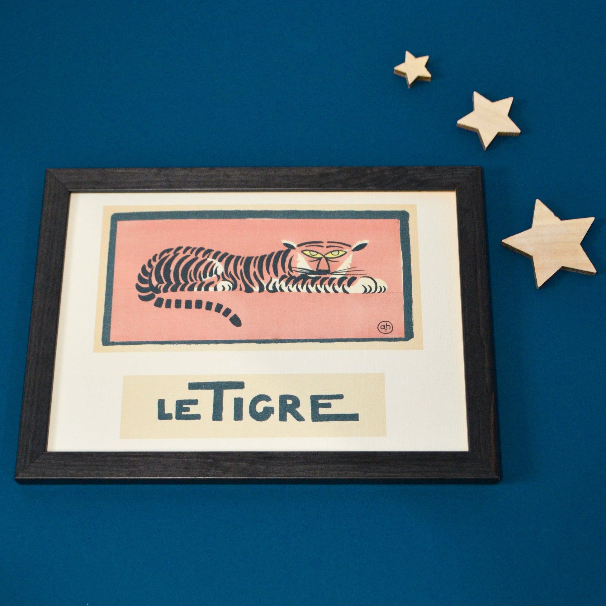 Children's Le Tigre Tiger Illustration, Safari Nursery Print, Vintage French Poster Print french animal prints