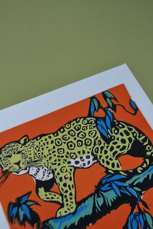 J is for Jaguar antique illustration childrens letter j print