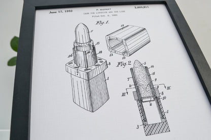 Patent print of Lipstick, beautician print gift Patent Print