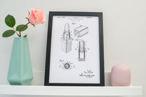 Patent print of Lipstick, beautician print gift Patent Print