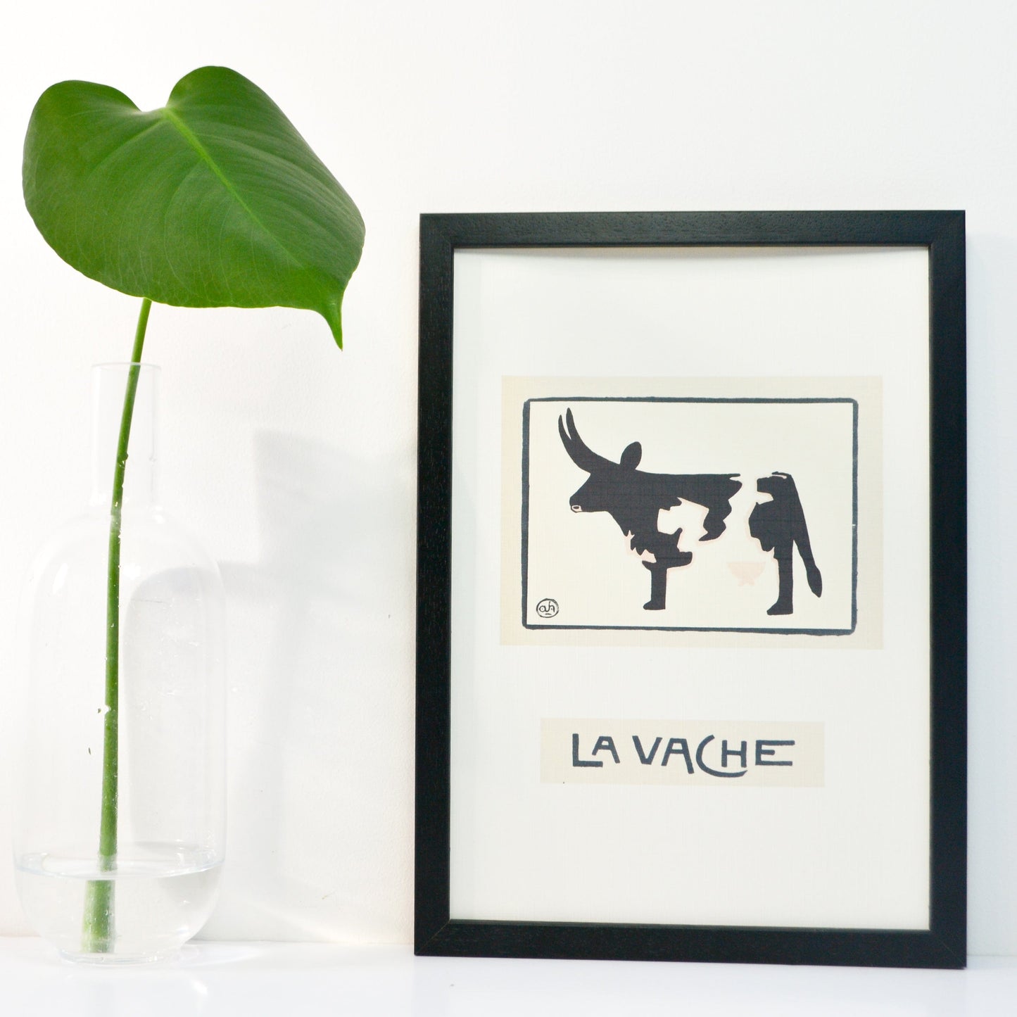 Children's La Vache Cow Print, Vintage French animal nursery art print french animal prints