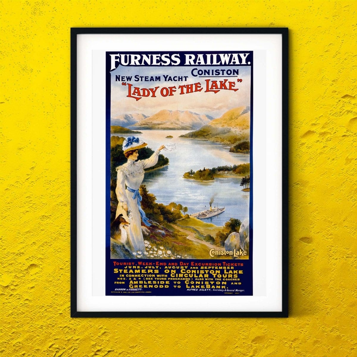 Furness Railway vintage travel poster UK Travel print