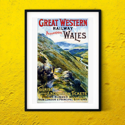 Great Western Train travel posters, Wales Vintage Travel Poster UK