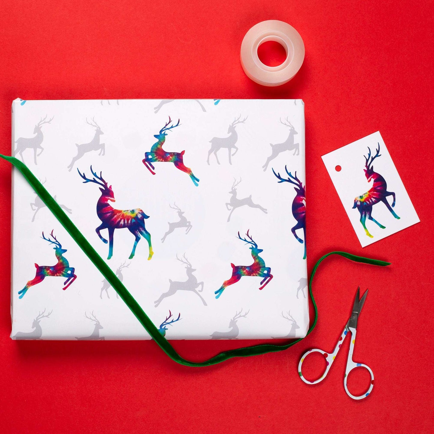 Colourful Reindeer Wrapping Paper Wrapping paper