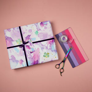 Watercolour Splash Wrapping Paper gift tag Set Wrapping paper