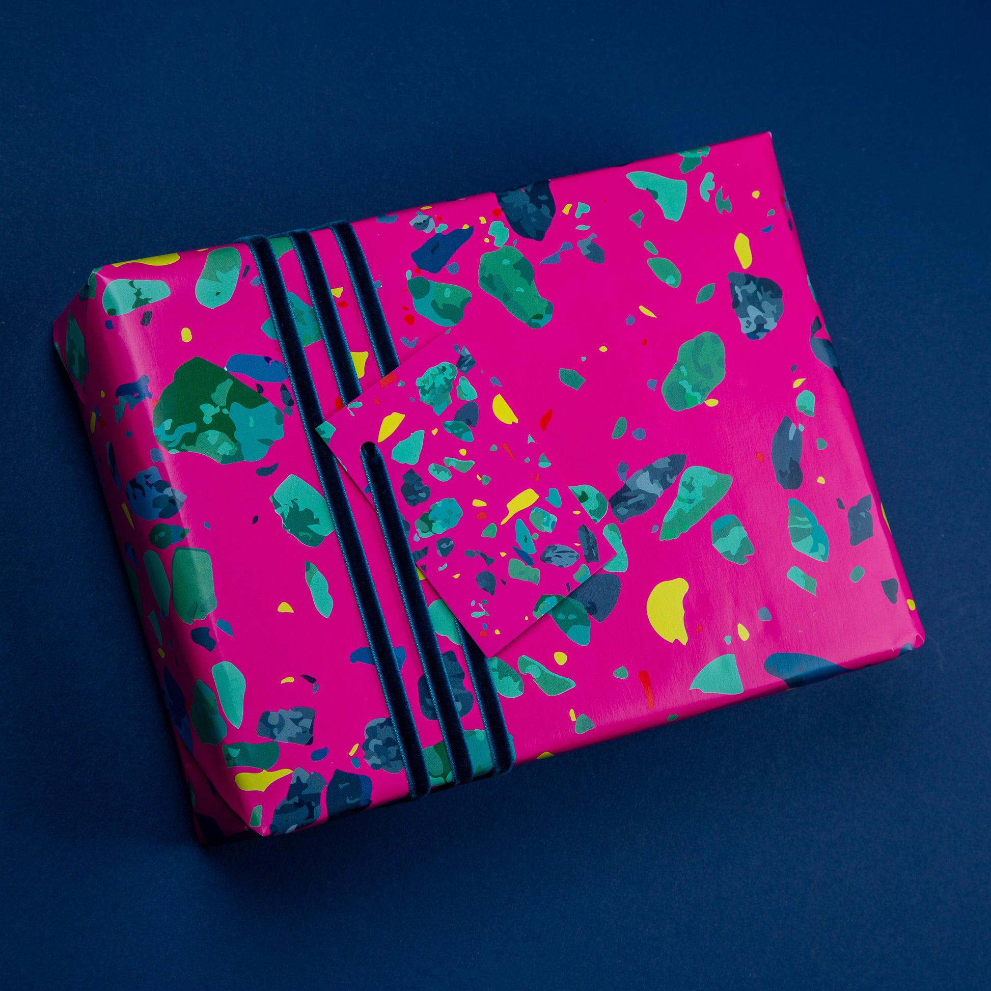 Hot Pink Wrapping Paper, Terrazzo colourful wrapping paper set Wrapping paper