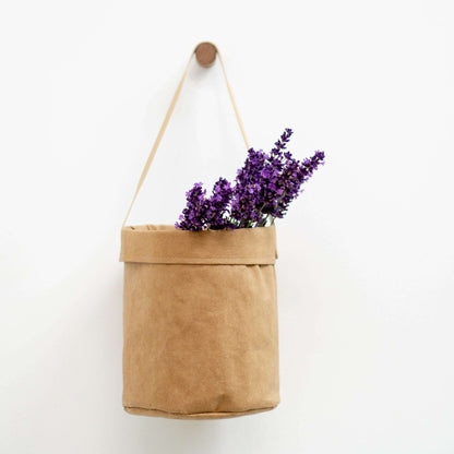 Brown hanging paper storage bag or camping hanging storage bag
